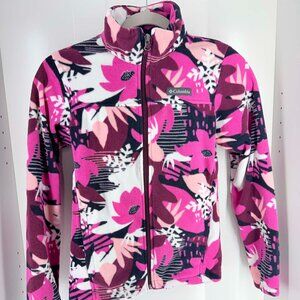 🌸 Columbia Kids Floral Fleece Jacket Full Zip – Size M 🌸